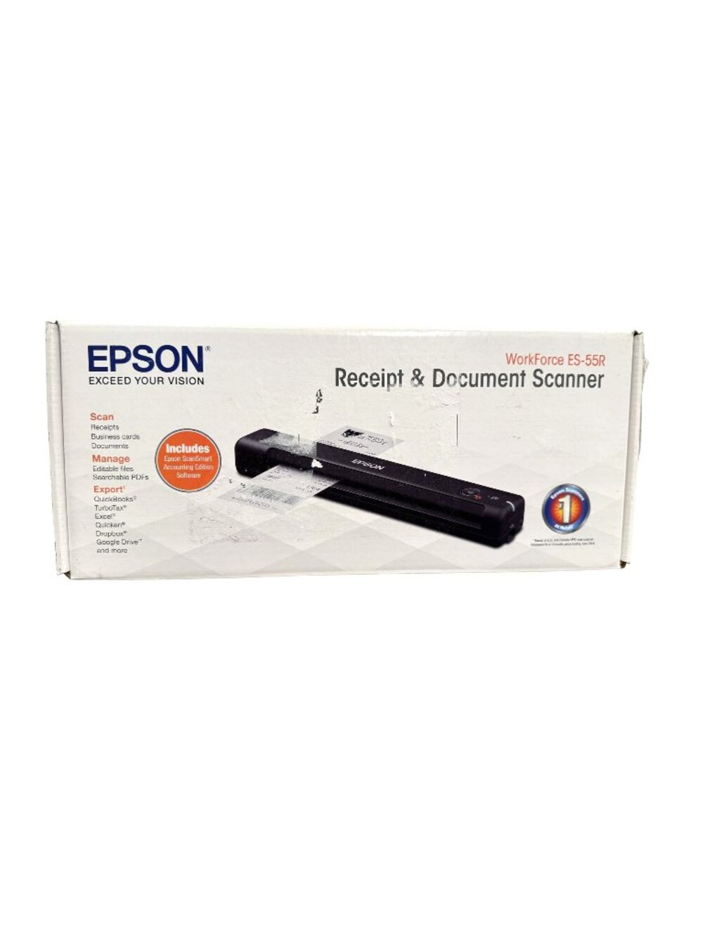 Epson Workforce ES-55R Portable Document Scanner USB Powered For PC or Mac
